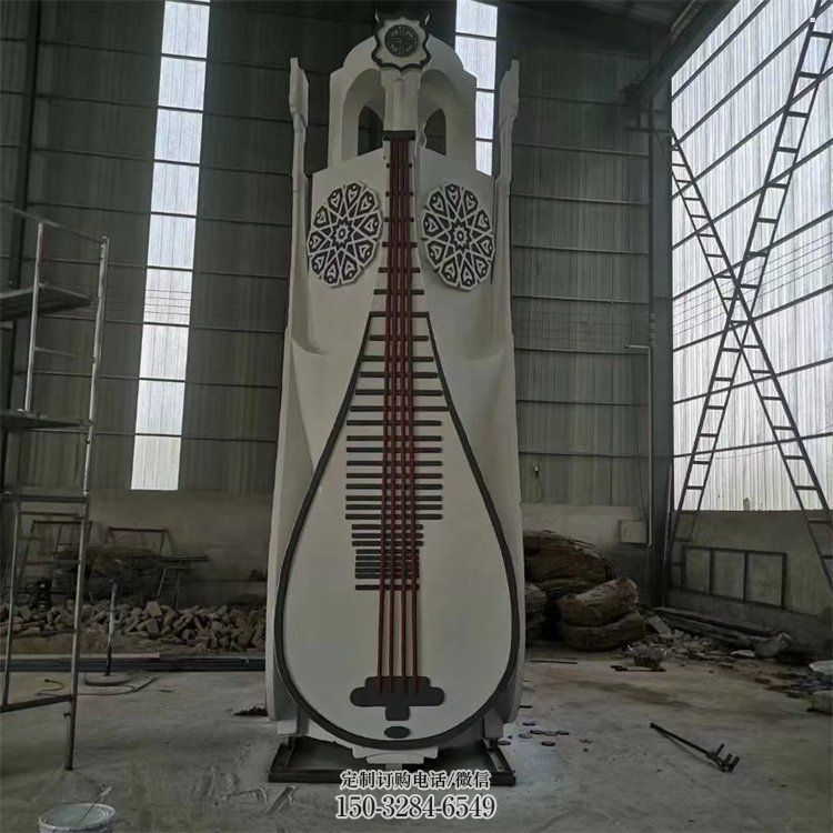 大型琵琶雕塑 欧式步行街音乐雕塑 彩绘乐器雕塑 大型琵琶雕塑 欧式步行街音乐雕塑 彩绘乐器雕塑