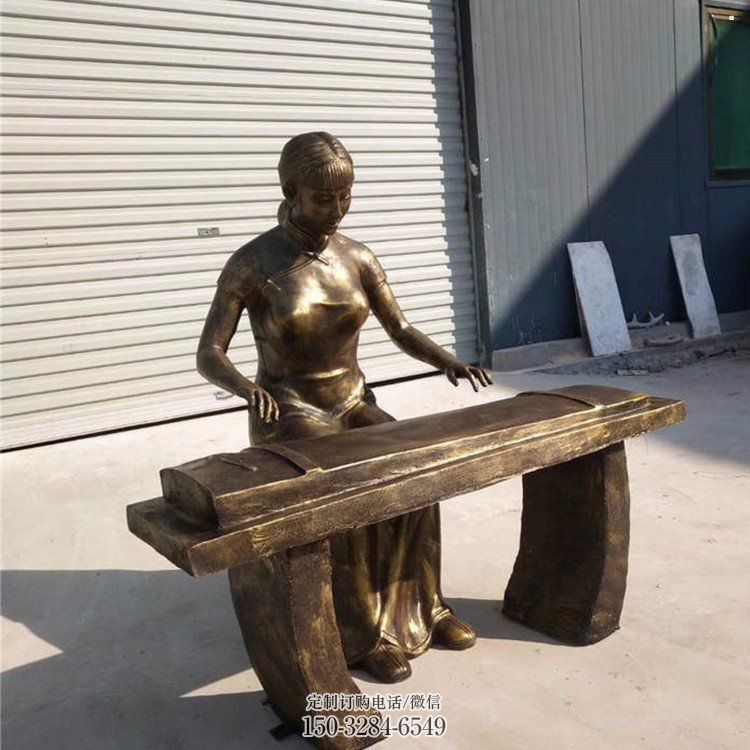 弹古筝雕塑承接,景区案例,民俗人物雕塑承接 弹古筝雕塑承接,景区案例,民俗人物雕塑承接